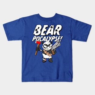 BEARPOCALYPSE! Brian the Badass Panda Survivor Kids T-Shirt